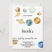 宇宙の第1の誕生日テーマ 招待状 (正面)