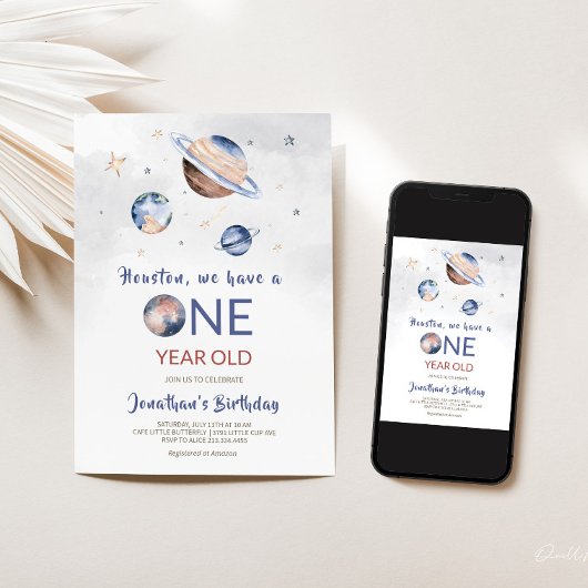 宇宙の第1の誕生日招待状 招待状