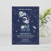 宇宙の第1回誕生日パーティー宇宙飛行士ロケットI 招待状 (スタンド正面)