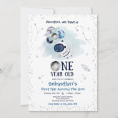 宇宙の第1誕生日パーティーロケット  招待状 (正面)