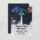 宇宙の第1誕生日招待状 招待状 (正面/裏面)