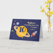 宇宙の第10誕生日惑星 カード (黄色い花)