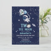 宇宙の第2の誕生日パーティー宇宙飛行士ロケットin 招待状 (スタンド正面)