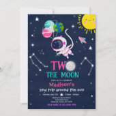 宇宙の第2誕生日パーティーロケット 招待状 (正面)