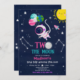 宇宙の第2誕生日パーティーロケット 招待状