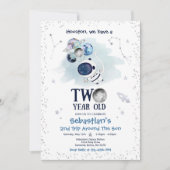 宇宙の第2誕生日パーティーロケット 招待状 (正面)