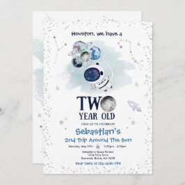 宇宙の第2誕生日パーティーロケット 招待状