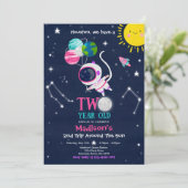 宇宙の第2誕生日パーティーロケット 招待状 (スタンド正面)
