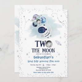 宇宙の第2誕生日パーティーロケット 招待状