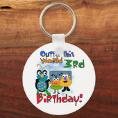 宇宙の第3回誕生日Tシャツとギフト キーホルダー (正面)