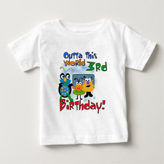 宇宙の第3回誕生日Tシャツとギフト ベビーTシャツ (正面)