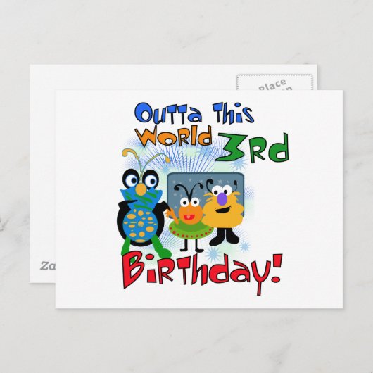 宇宙の第3回誕生日Tシャツとギフト ポストカード (正面/裏面)