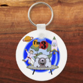 宇宙の第3誕生日のTシャツおよびギフト キーホルダー (正面)