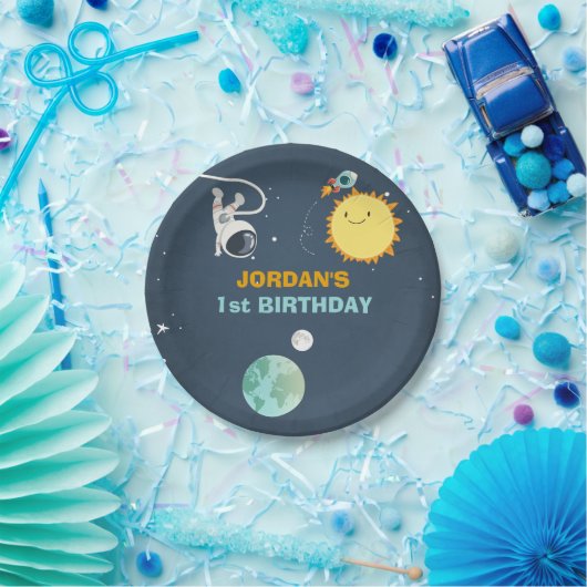 宇宙の紙皿の誕生日のロケットの宇宙飛行士 ペーパープレート (パーティー)