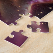 宇宙の紫色と黄色のパステル太陽のズ ジグソーパズル (側面)