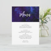 宇宙の結婚ディナー。夜空に輝く星々。ネイビーモダン メニュー (スタンド正面)