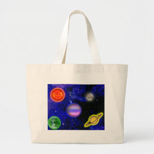 宇宙の絵画のバッグ ラージトートバッグ