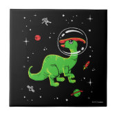 宇宙の緑と赤のパラショロフォスディノス タイル (正面)