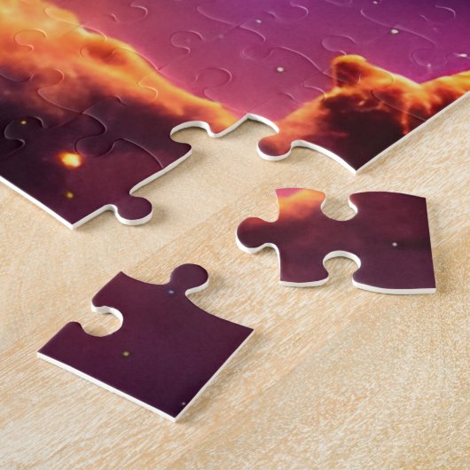 宇宙の緑のピンクと紫の魔法の無限の空 ジグソーパズル (側面)