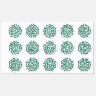 宇宙の緑の円の曼荼羅のシンボル ラベル