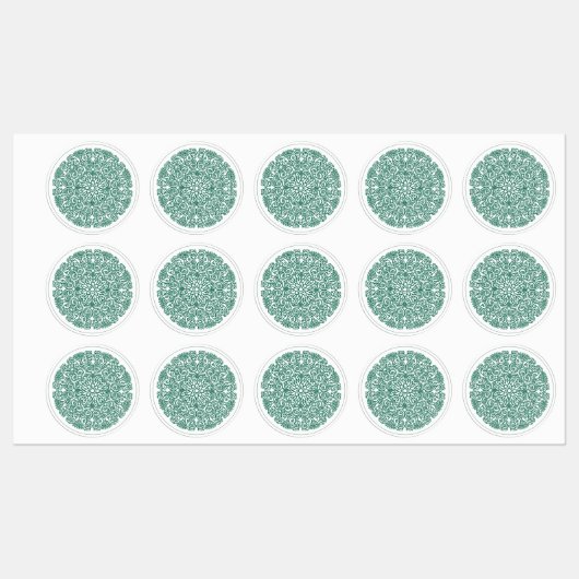 宇宙の緑の円の曼荼羅のシンボル ラベル (シート)