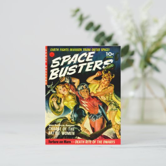 宇宙の美しいエイリアン女性への侵略 ポストカード (スタンド正面)