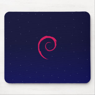 宇宙の背景とのDebian マウスパッド