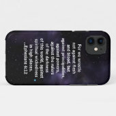 宇宙の背景のEphesiansの6:12の聖書の詩 Case-Mate iPhoneケース (裏面(横))