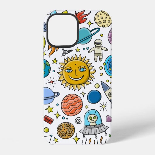 宇宙の背景。太陽系の惑星。ロック iPhoneケース (裏面)