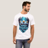 宇宙の自由の叫び — トリプルイーグルライトニングT Tシャツ (正面フル)