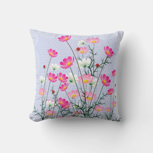 宇宙の花柄の枕 クッション (正面)