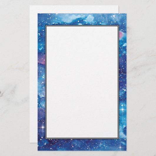 宇宙の芸術の水彩画の銀河系 便箋 (正面/裏面)