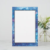 宇宙の芸術の水彩画の銀河系 便箋 (スタンド正面)