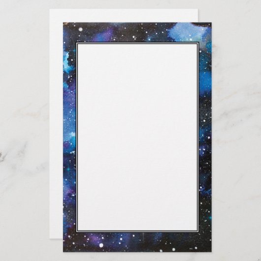 宇宙の芸術の水彩画の銀河系 便箋 (正面/裏面)