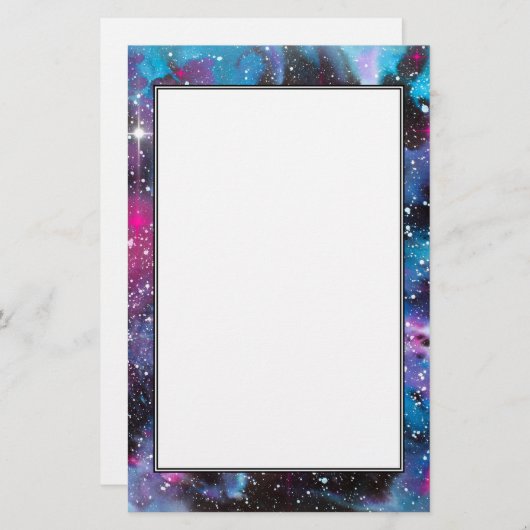 宇宙の芸術の水彩画の銀河系 便箋 (正面/裏面)