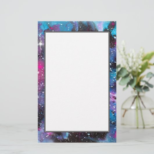 宇宙の芸術の水彩画の銀河系 便箋 (スタンド正面)