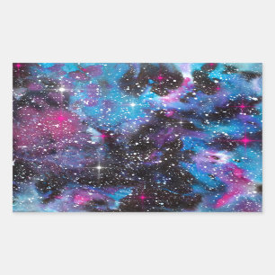 宇宙の芸術の水彩画の銀河系 長方形シール