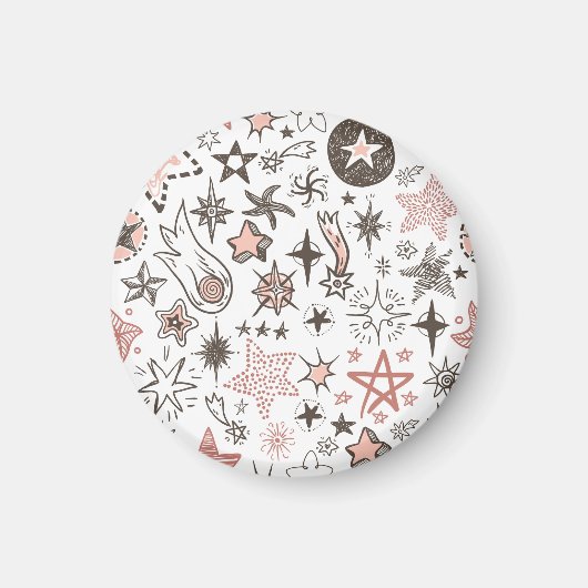 宇宙の落書き：星と彗星 マグネット (正面)