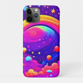 宇宙の虹色惑星アート iPhone 11 PROケース