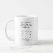 宇宙の言語 | 熱心な数学教育 コーヒーマグカップ (左)