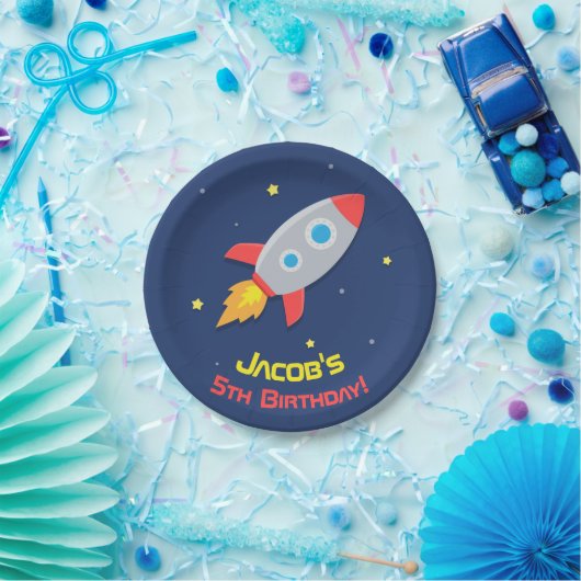 宇宙の誕生会の供給のロケットの船 ペーパープレート (パーティー)
