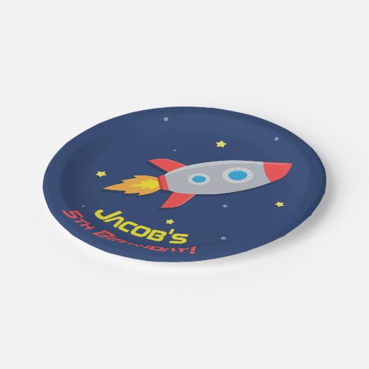 宇宙の誕生会の供給のロケットの船 ペーパープレート (アングル)