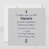 宇宙の誕生日のパーティの招待状のMartzkins 招待状 (裏面)