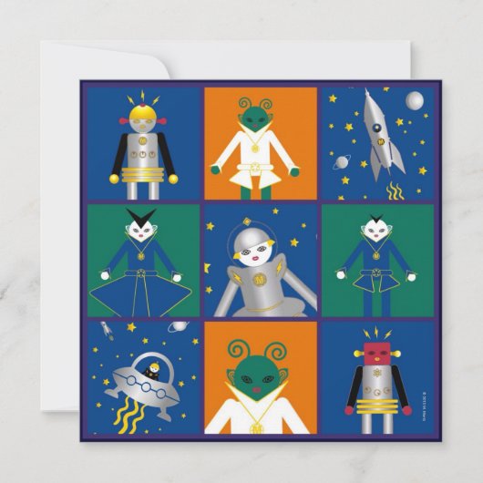 宇宙の誕生日のパーティの招待状のMartzkins 招待状 (正面)