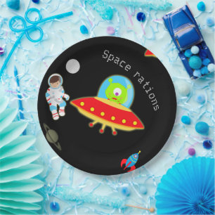宇宙の誕生日の小さい宇宙飛行士 ペーパープレート