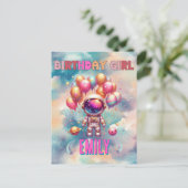 宇宙の誕生日ガール フライトクルー ポストカード (スタンド正面)