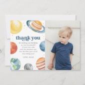 宇宙の誕生日パーティーお礼カード 招待状 (正面)