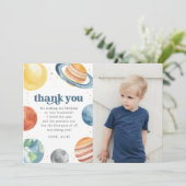 宇宙の誕生日パーティーお礼カード 招待状 (スタンド正面)