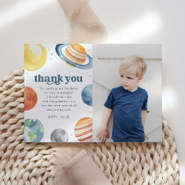 宇宙の誕生日パーティーお礼カード 招待状