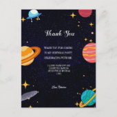 宇宙の誕生日パーティーのテーマに感謝 ポストカード (正面)